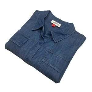 Woolrich woman’s XL Blue Denim Button-Up Jacket NWOT
